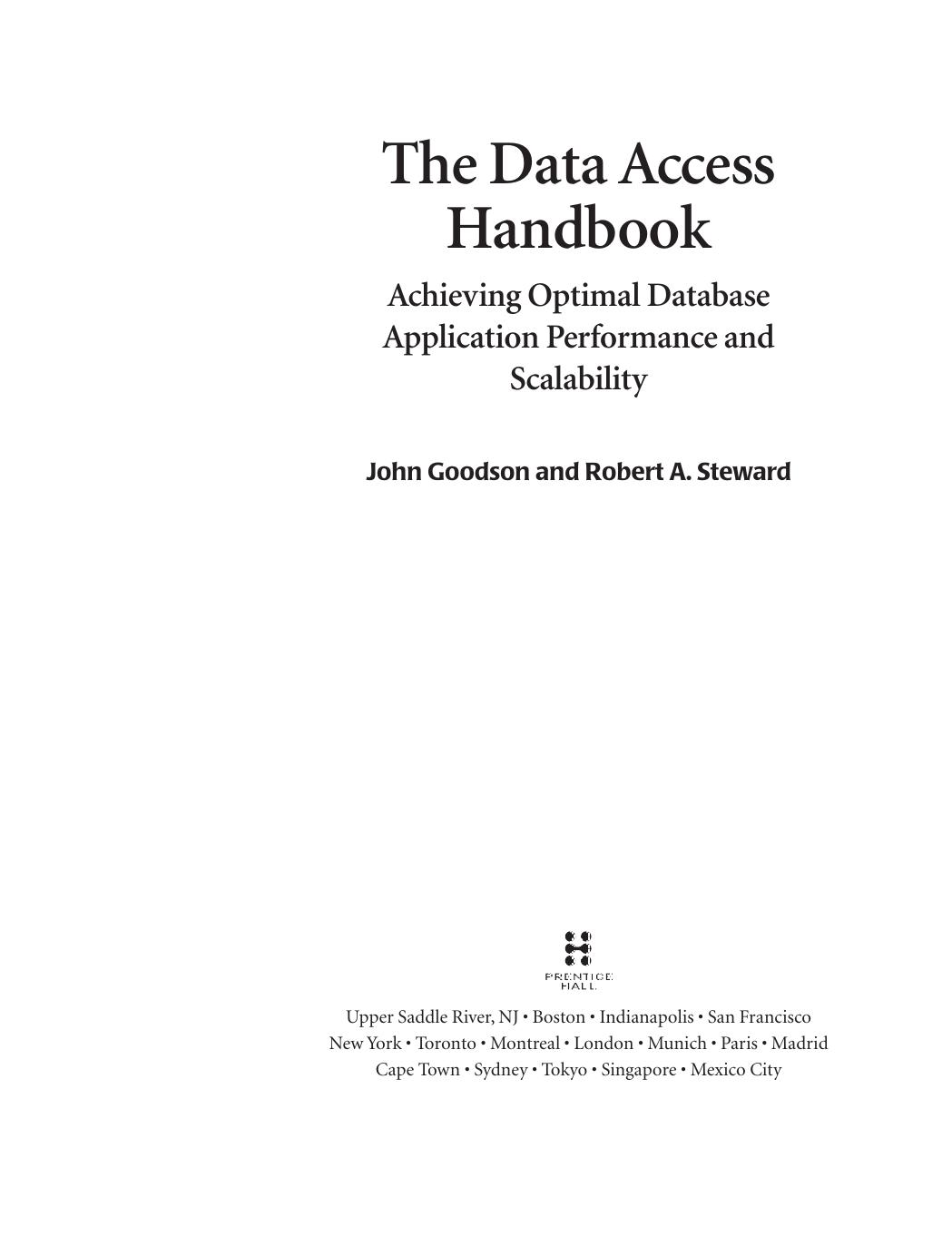 The Data Access Handbook: Achieving Optimal Database Application Performance and Scalability