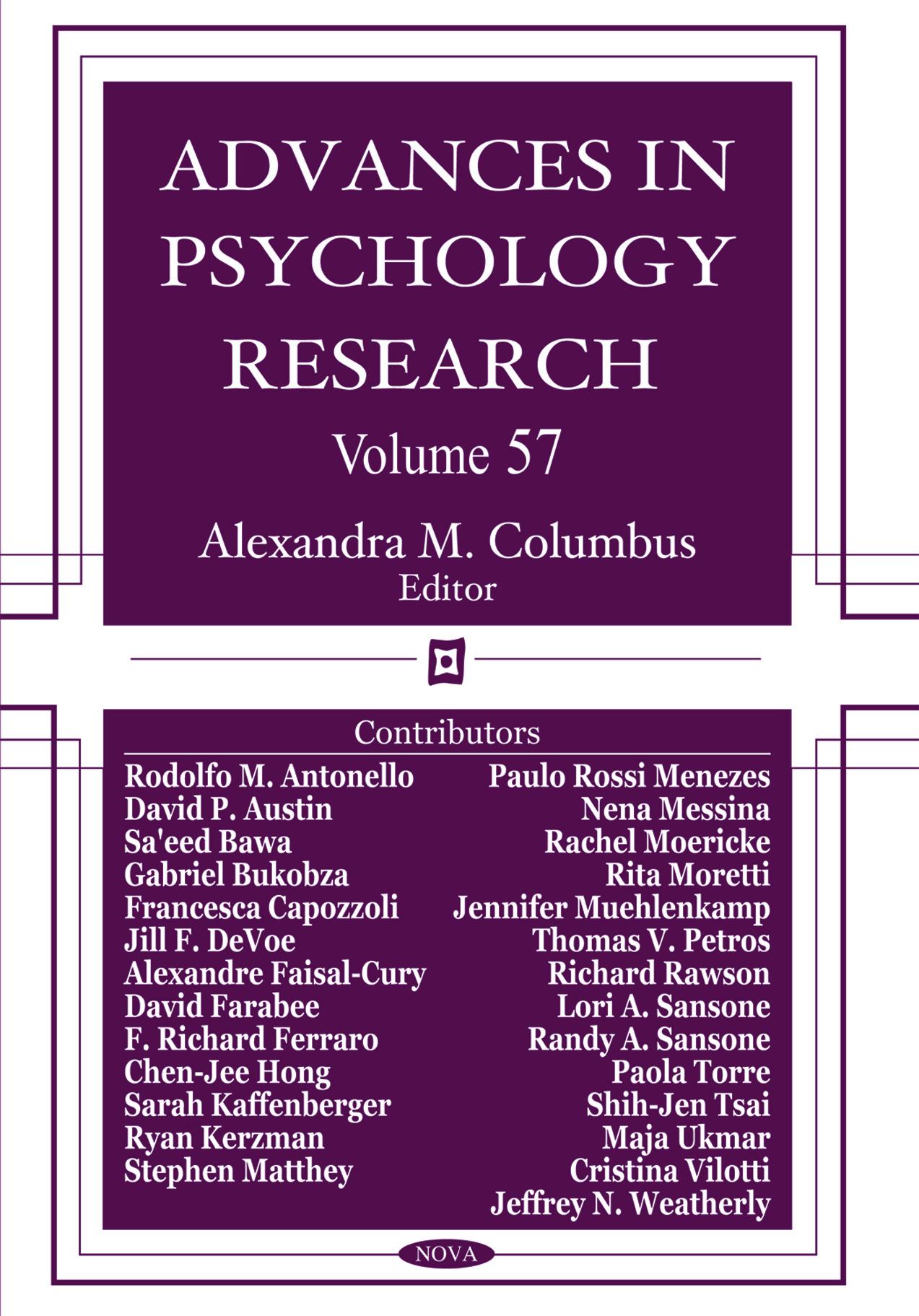 Advances in Psychology Research - Volume 57