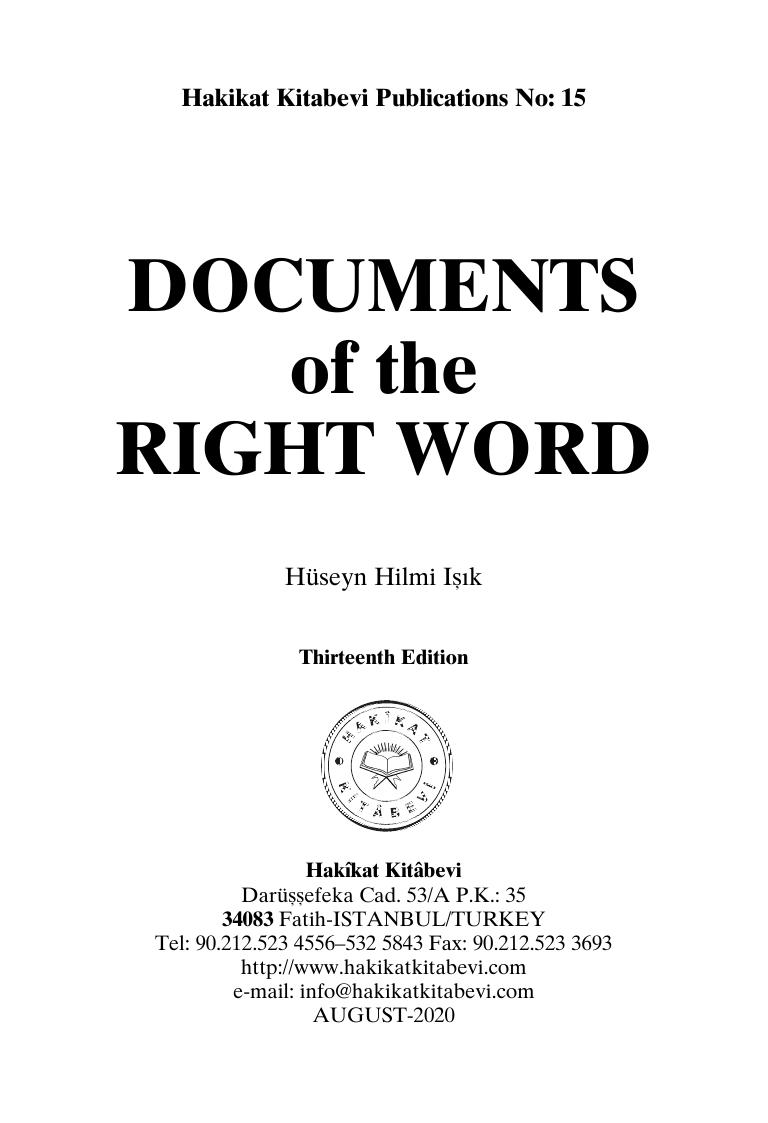 Documents of the right word