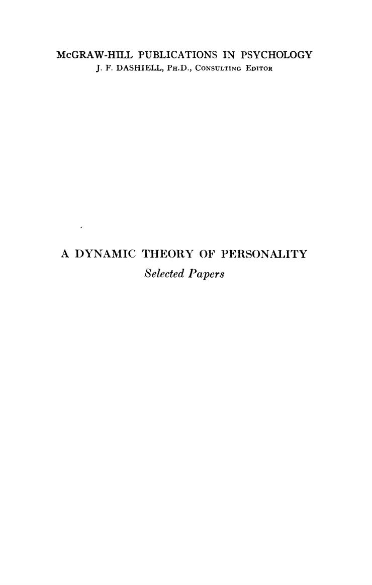 [Kurt Lewin] Dynamic Theory of Personality Select(BookZZ.org)