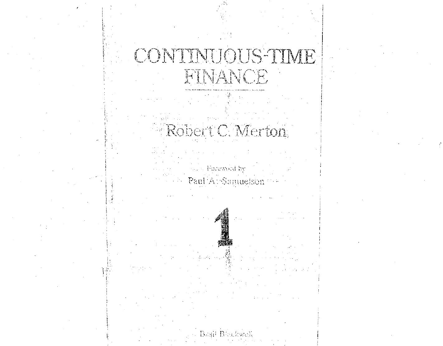 Continuous-Time Finance