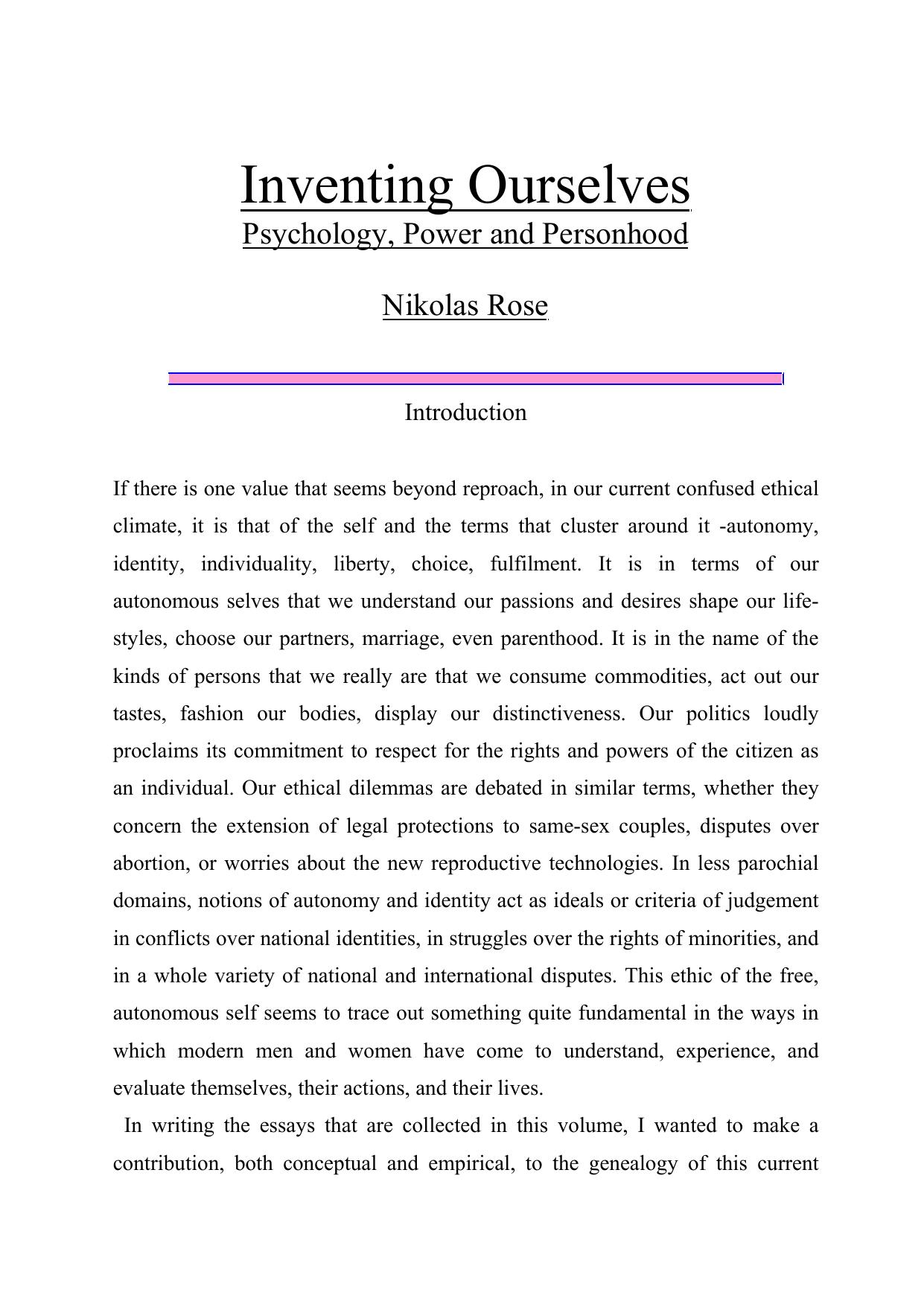 Microsoft Word - Inventing Ourselves.doc