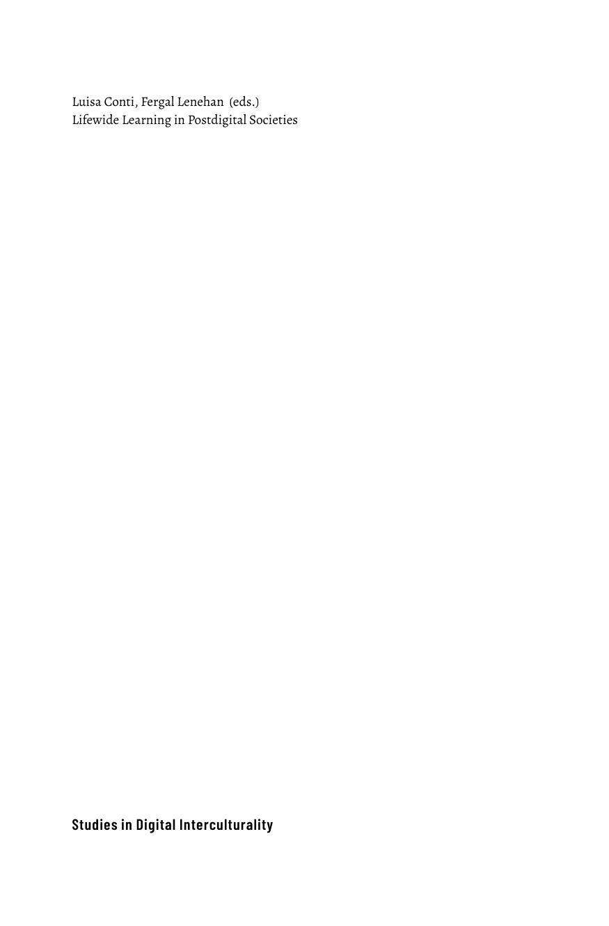 Lifewide Learning in Postdigital Societies Shedding Light on Emerging Culturalities