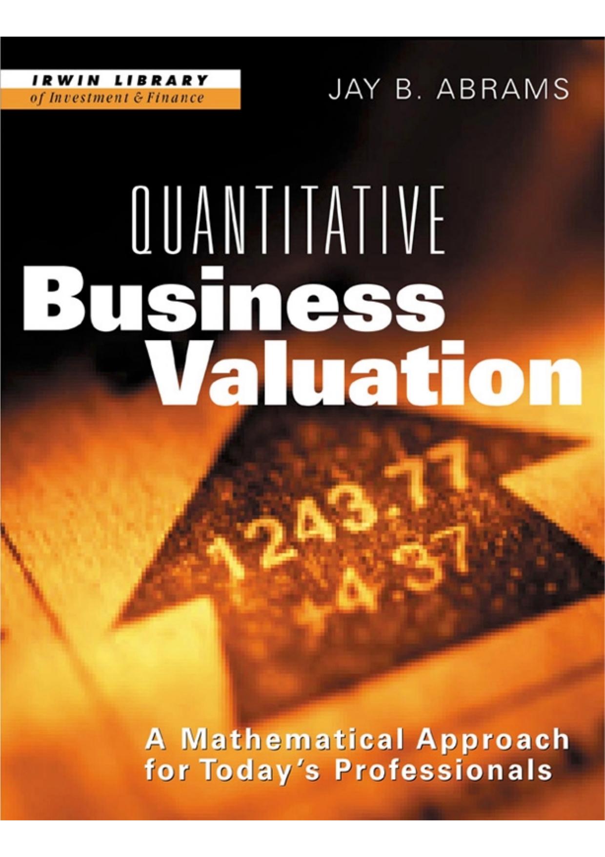 Mcgraw Hill Abrams (2001) Quantitative Business Valuation