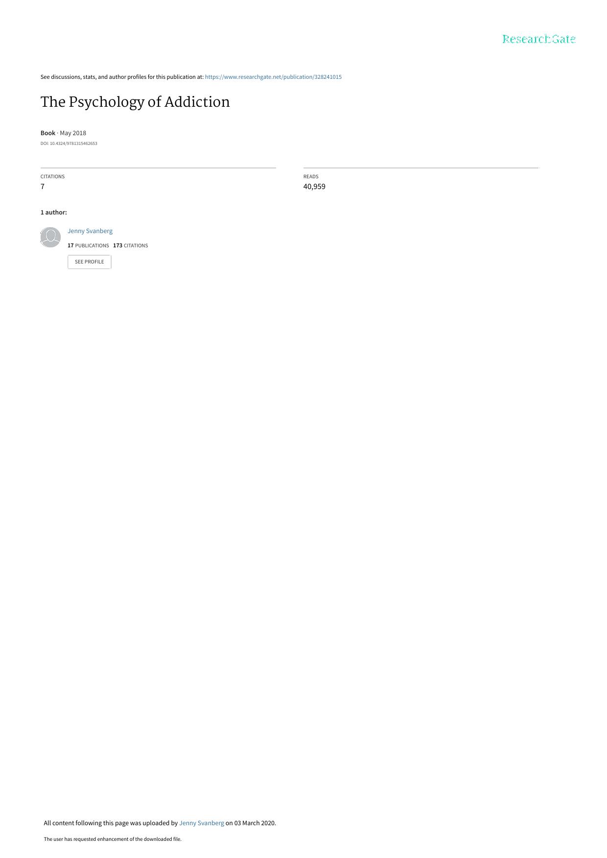 Psychology of Addiction