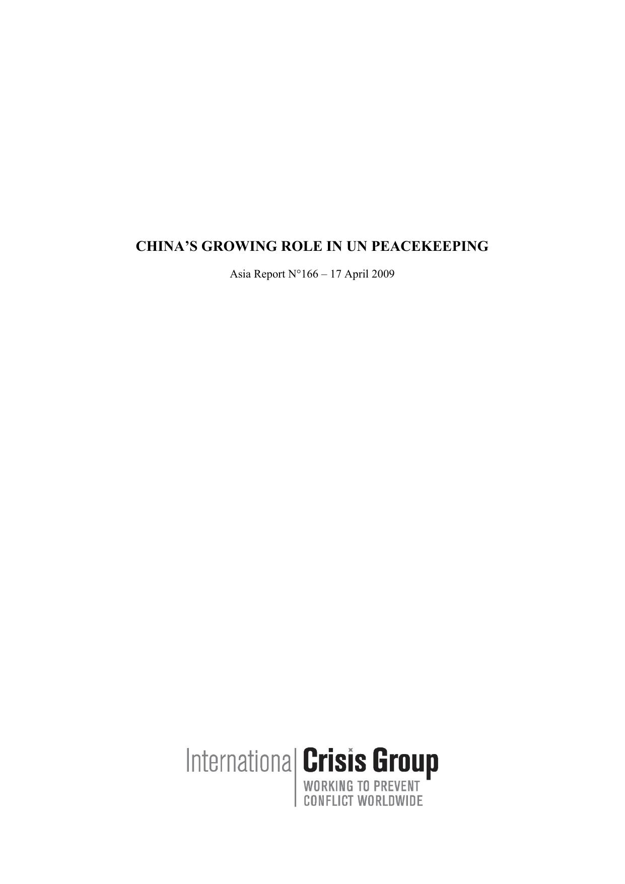 Microsoft Word - 166 Chinas Growing Role in UN Peacekeeping.doc