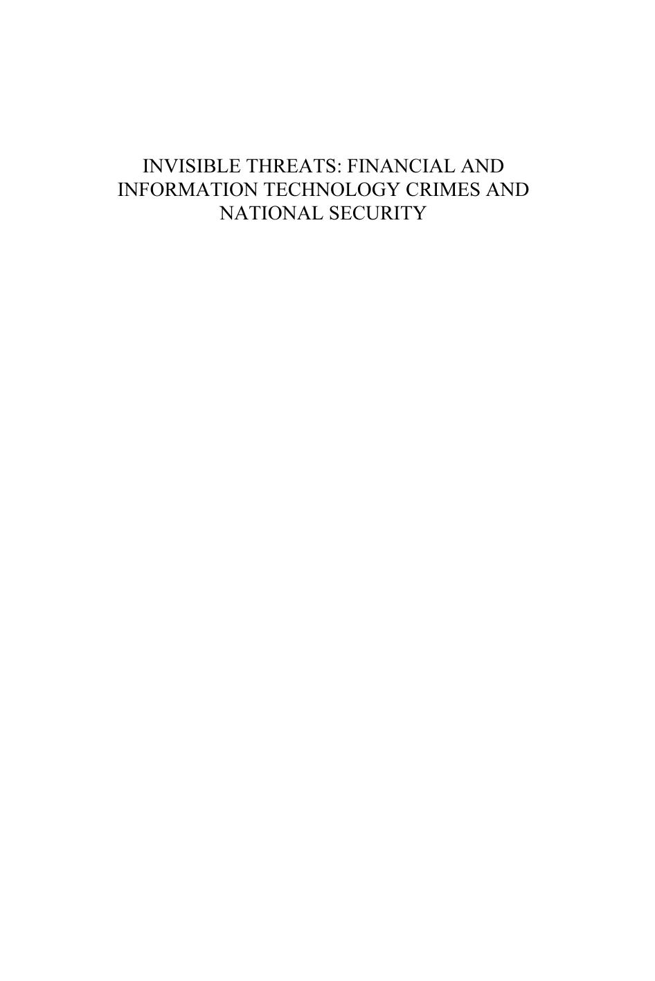 Invisible Threats: Financial and Information Technology Crimes and National Security