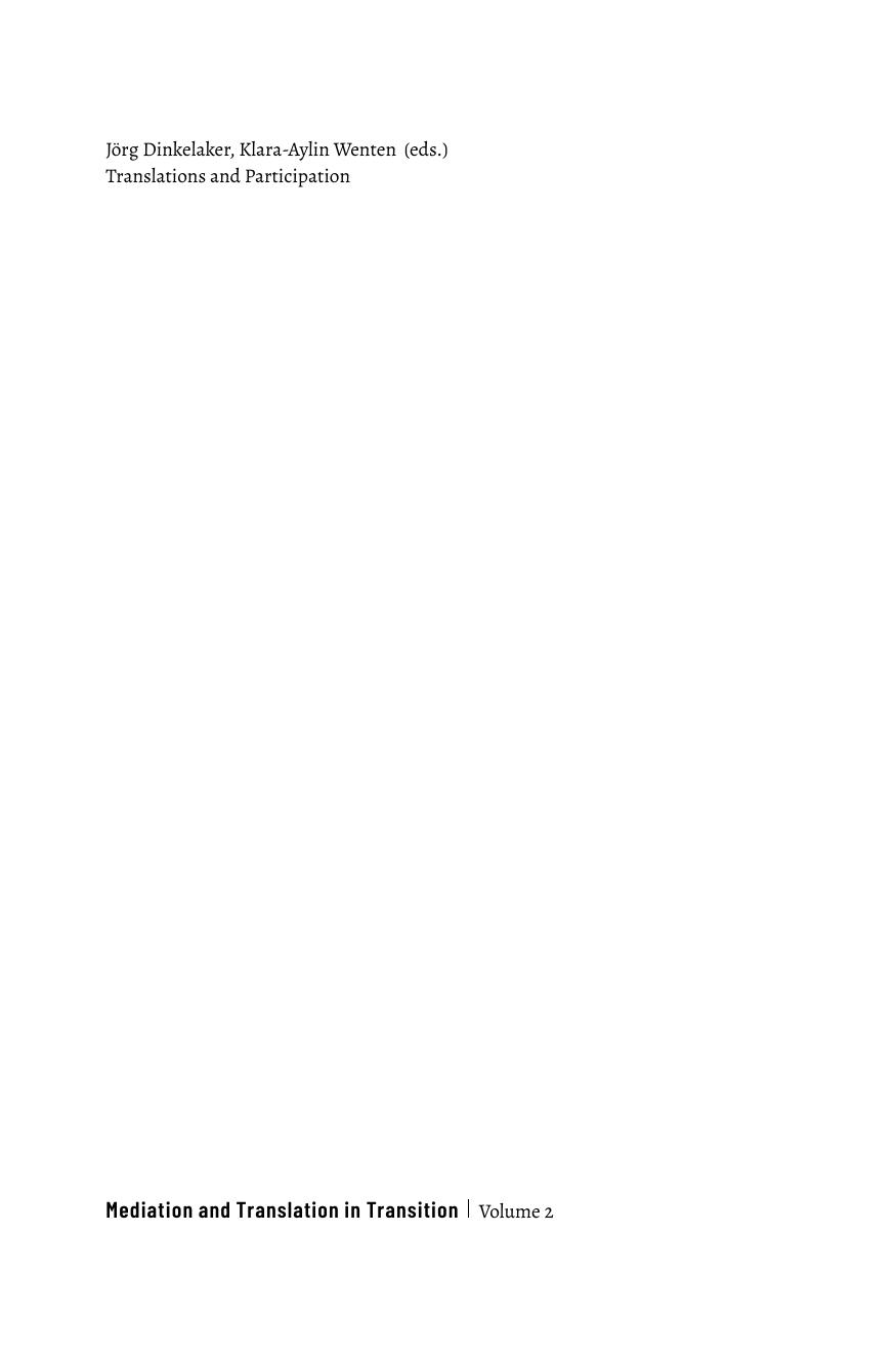 Translations and Participation Cross-Disciplinary Perspectives