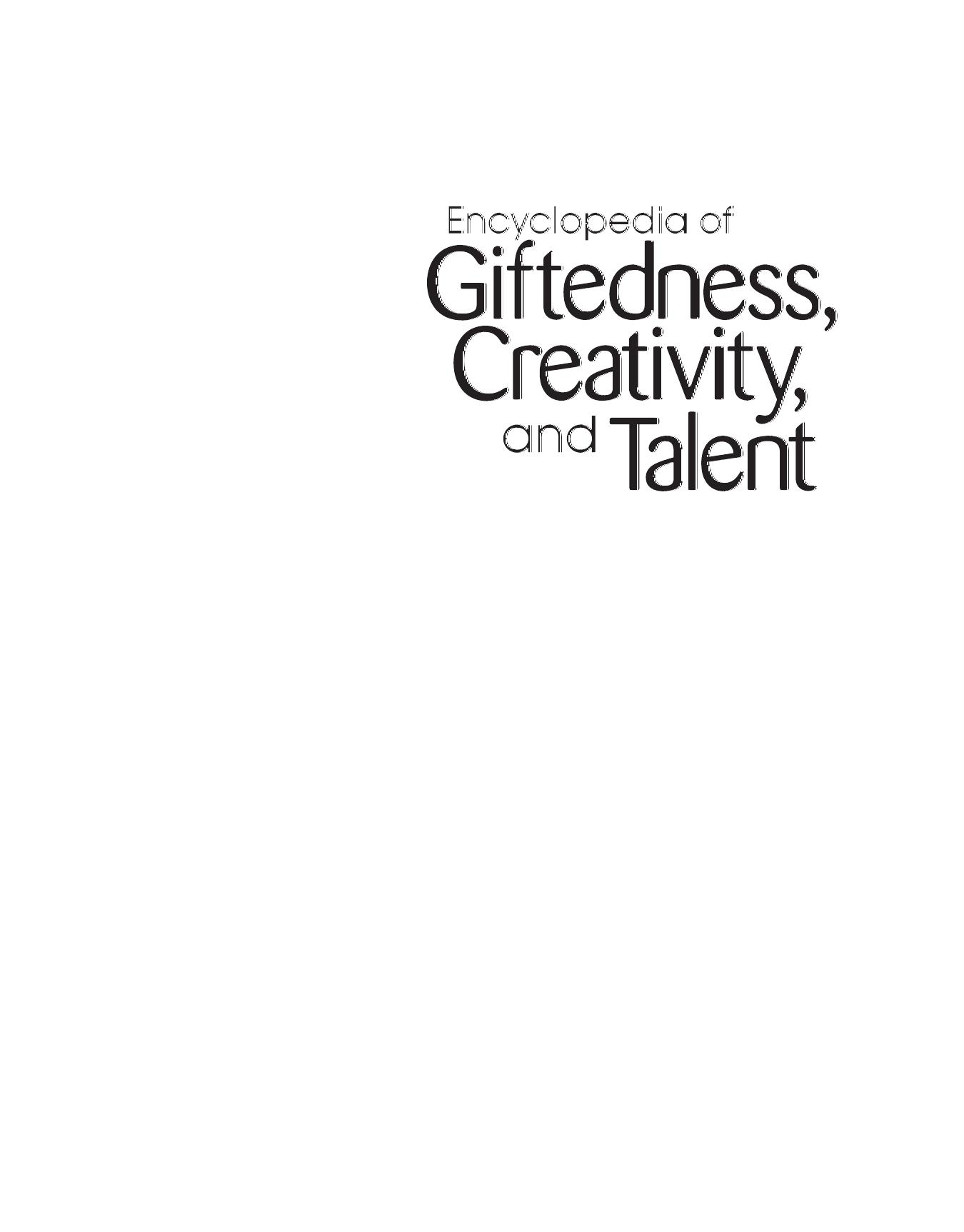 Giftedness, Creativity, and Talent