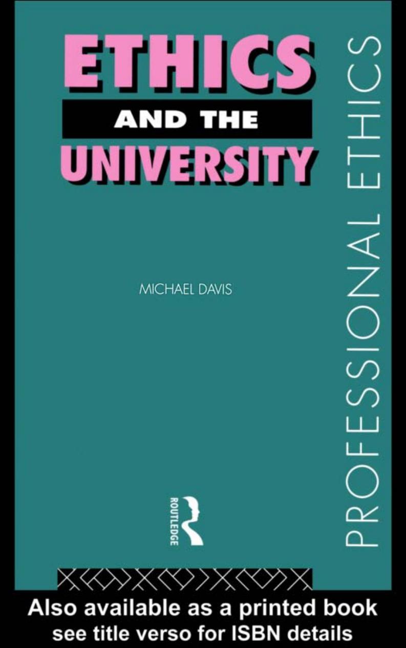ETHICS AND THE UNIVERSITY