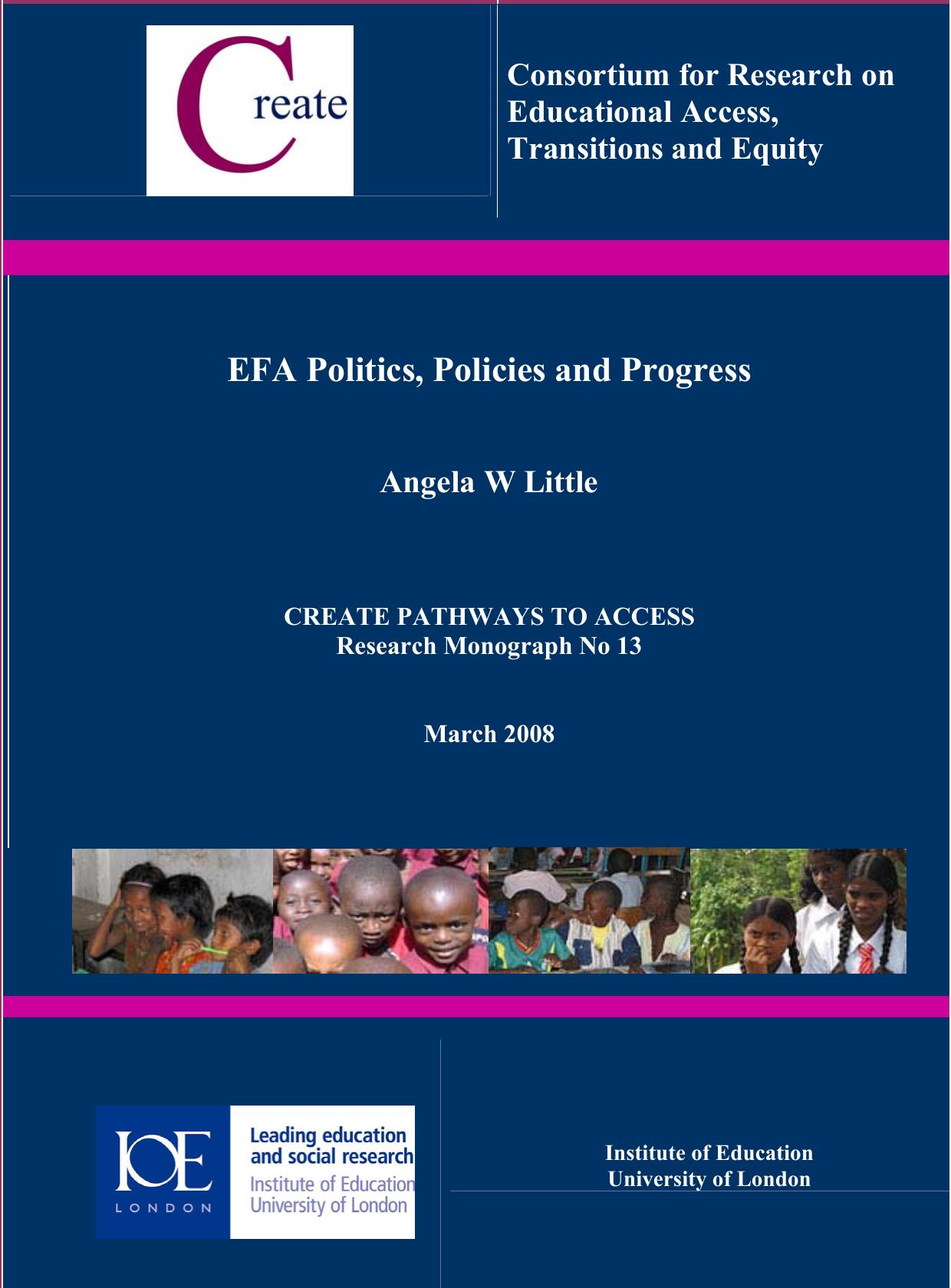 EFA Politics, Policies and Progress