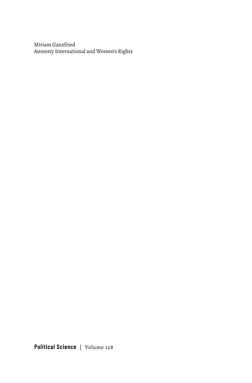 Amnesty International and Women's Rights Feminist Strategies, Leadership Commitment and Internal Resistances