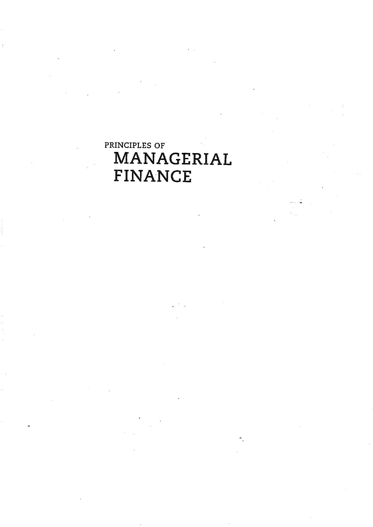 Principles of Managerial Finance