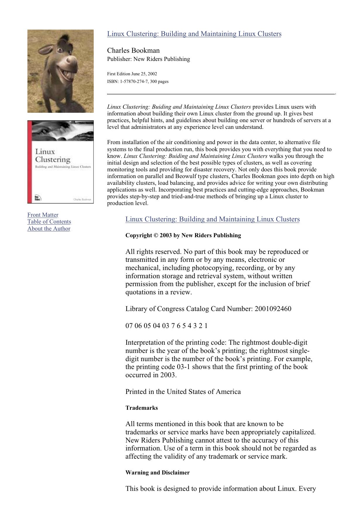 file://E:\Do nagrania5\books\Linux Clustering - Building and Maintaining Linux Clusters\sys 2\final.html