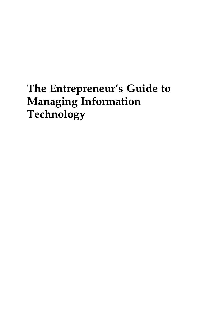 The Entrepreneur’s Guide to Managing Information Technology