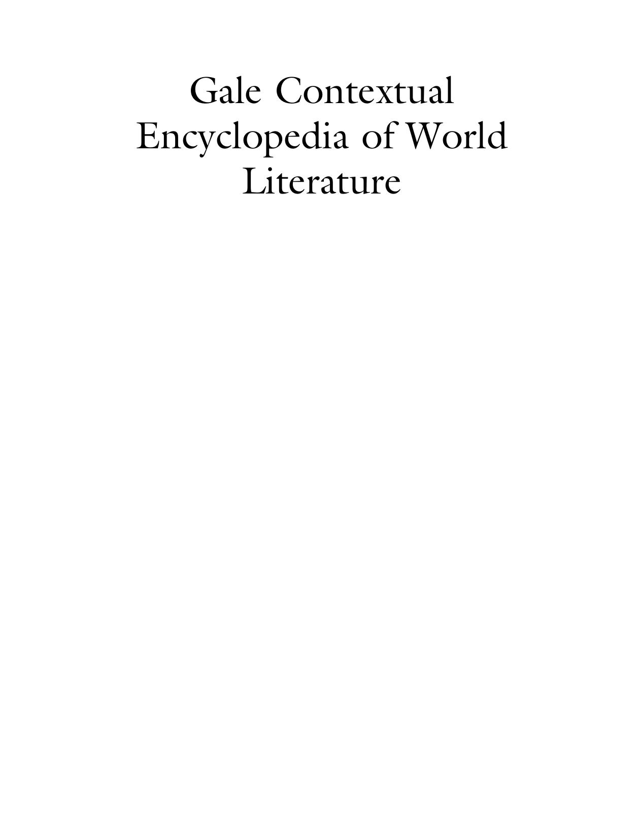 Gale Contextual Encyclopedia of World Literature v.4