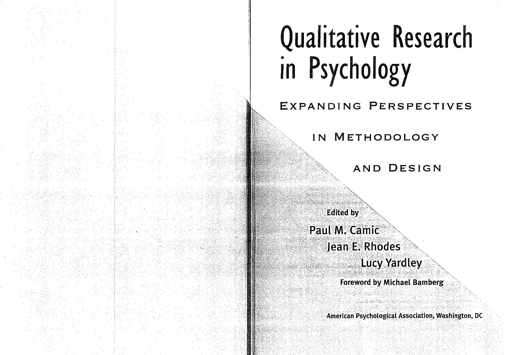 Qualitative Research in Psychology